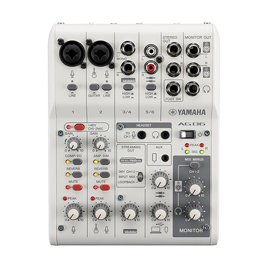 Yamaha AG06MKII Mixer Live Streaming 6 Channel
