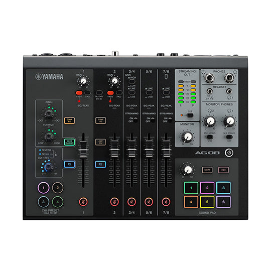 Yamaha AG08 Mixer Live Streaming Podcast 8 Channel